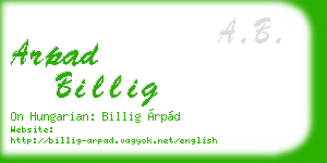 arpad billig business card